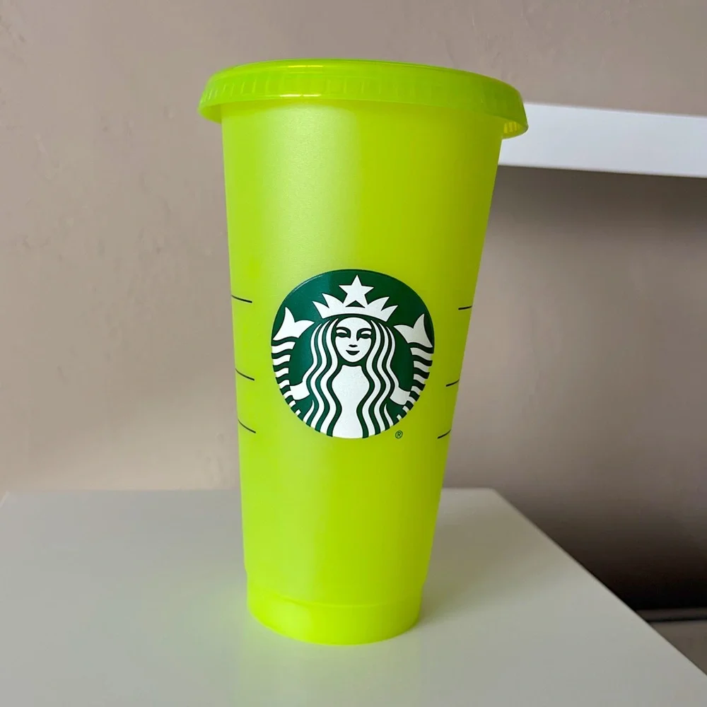 Starbucks Neon Green Reusable Tumbler Cup • NWOT